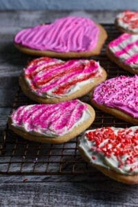 Frosted sugar cookies with sprinkles