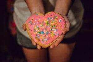 heart shaped sugar cookie