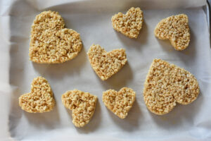 heart shaped Rice Krispie treats