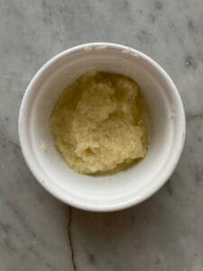 grated garlic in olive oil