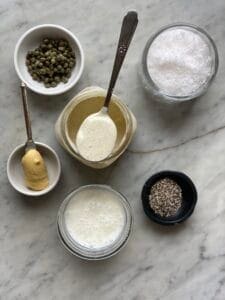 dijon caper sauce with dijon, salt, pepper and capers