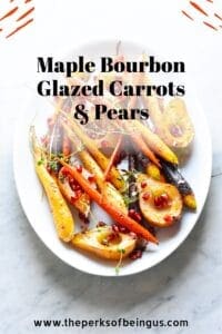 platter of glazed carrots and pears