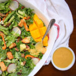 mango tahini dressing on salad