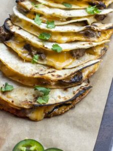 carne asada corn tortilla quesidllas