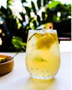 Pineapple Rosemary Smash in a glass