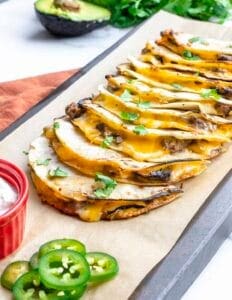Carne Asada Corn tortilla Quesadillason a plate