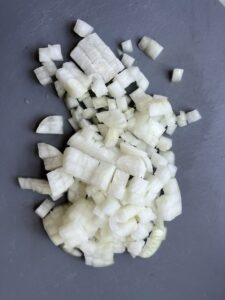 chopped up white onion