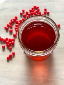 fireball whisky in a mason jar and red hots