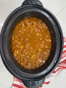 Ground turkey cooked in a slow-cooker