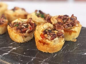 Sweet and savory Boursin mini pecan tart