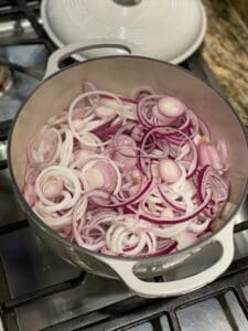 Onions in a pot