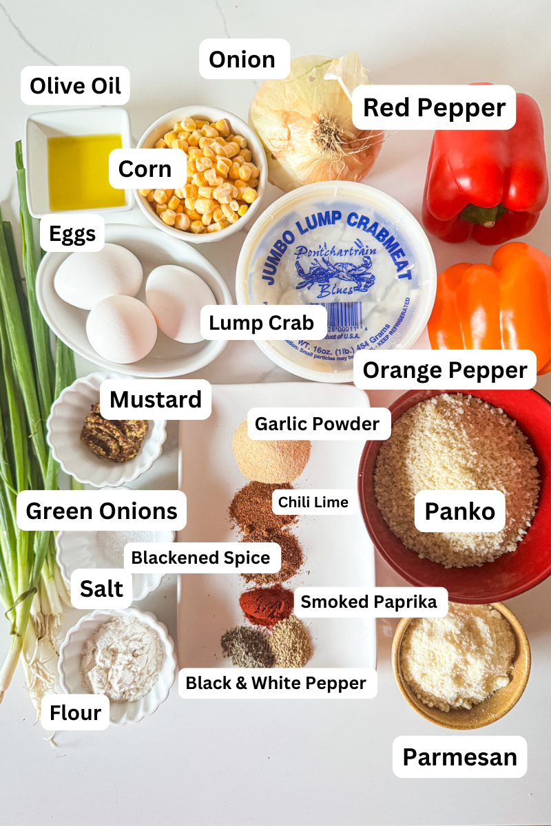 Ingredients for crab cakes