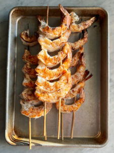 grilled skewered shrimp