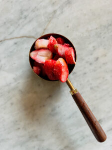 frozen strawberries in a cup