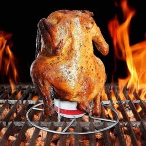Chicken stand for beer can chickens