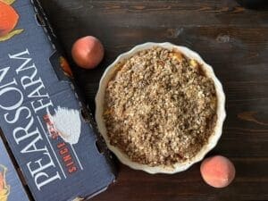 peach crisp pie and pearson farm box