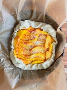 Peach pie uncooked