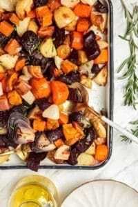 herb roasted veggies with rosemary and olive oil