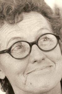 My mom. With Glasses.