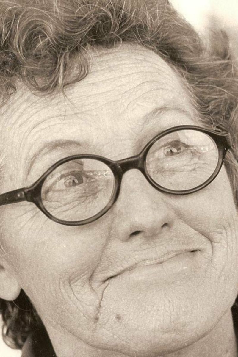 My mom. With Glasses.