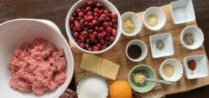 Ingredients for turkey burgers