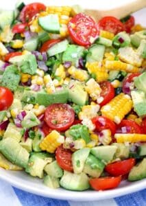 Corn and avacoado and cherry tomato salad