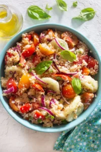 panzanella salad with cherry tomatoes