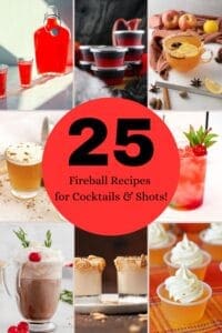 a collage of fireball drinks