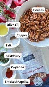 ingredients for pearson farm roasted rosemary pecans