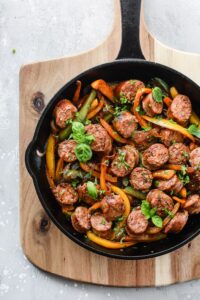 Italian Sausage, onions and peppers skillet