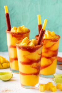 3 Mangonadas with straws