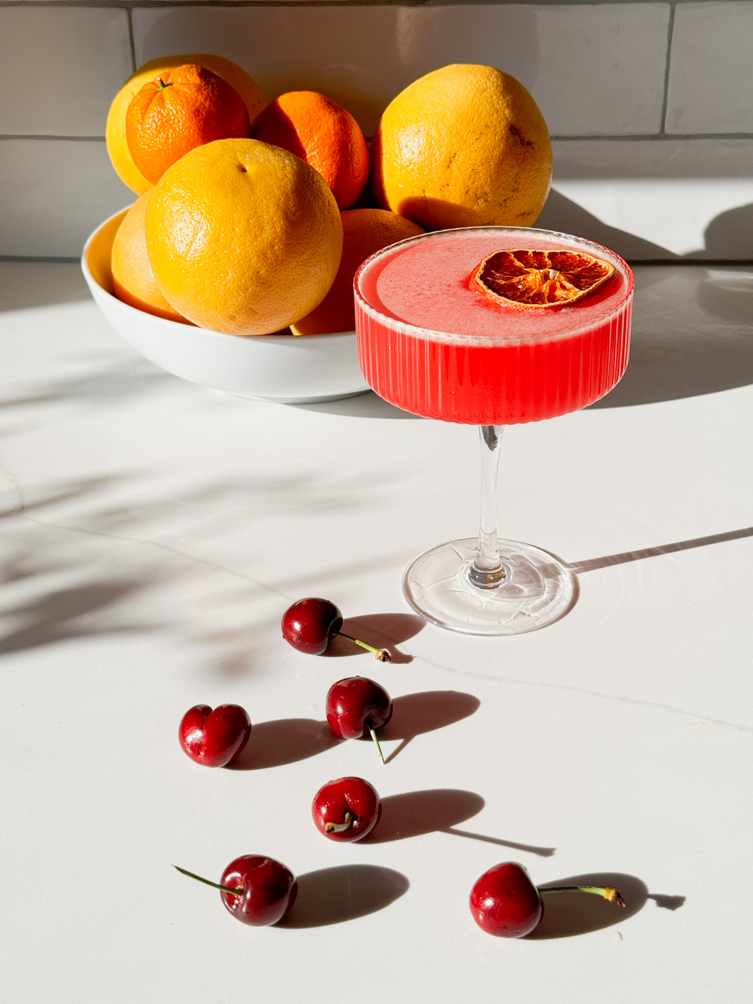 cherry seabreeze with cherries and grapefruits