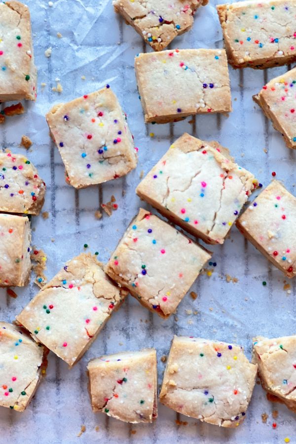 square sprinkle shortbread cookies