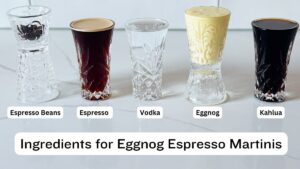 ingredients for eggnog espresso martinis