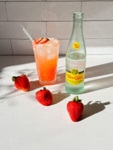 strawberry graperfuit gin rickey with topo chico