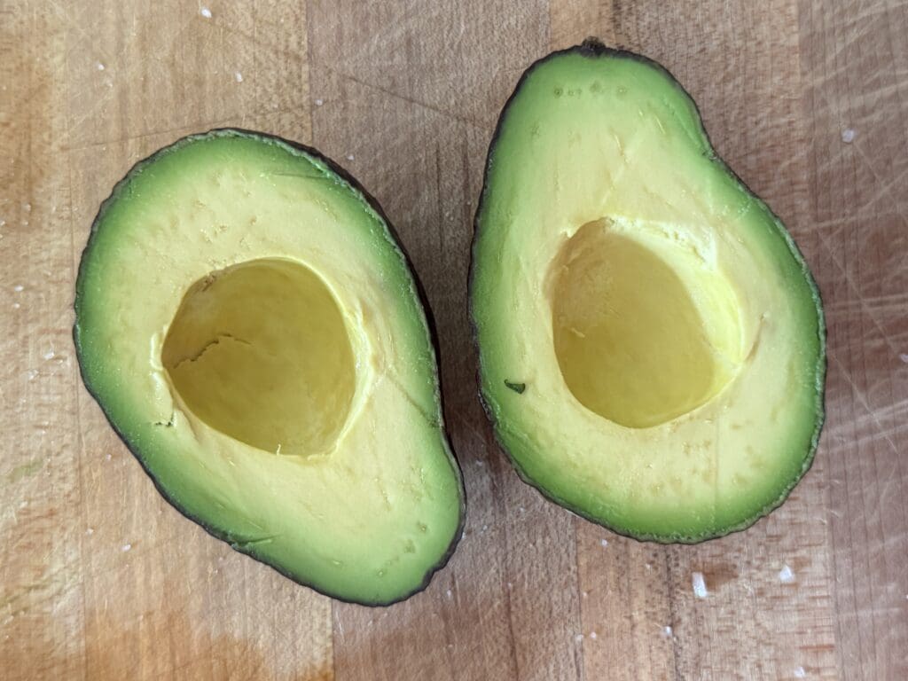avocado sliced in half