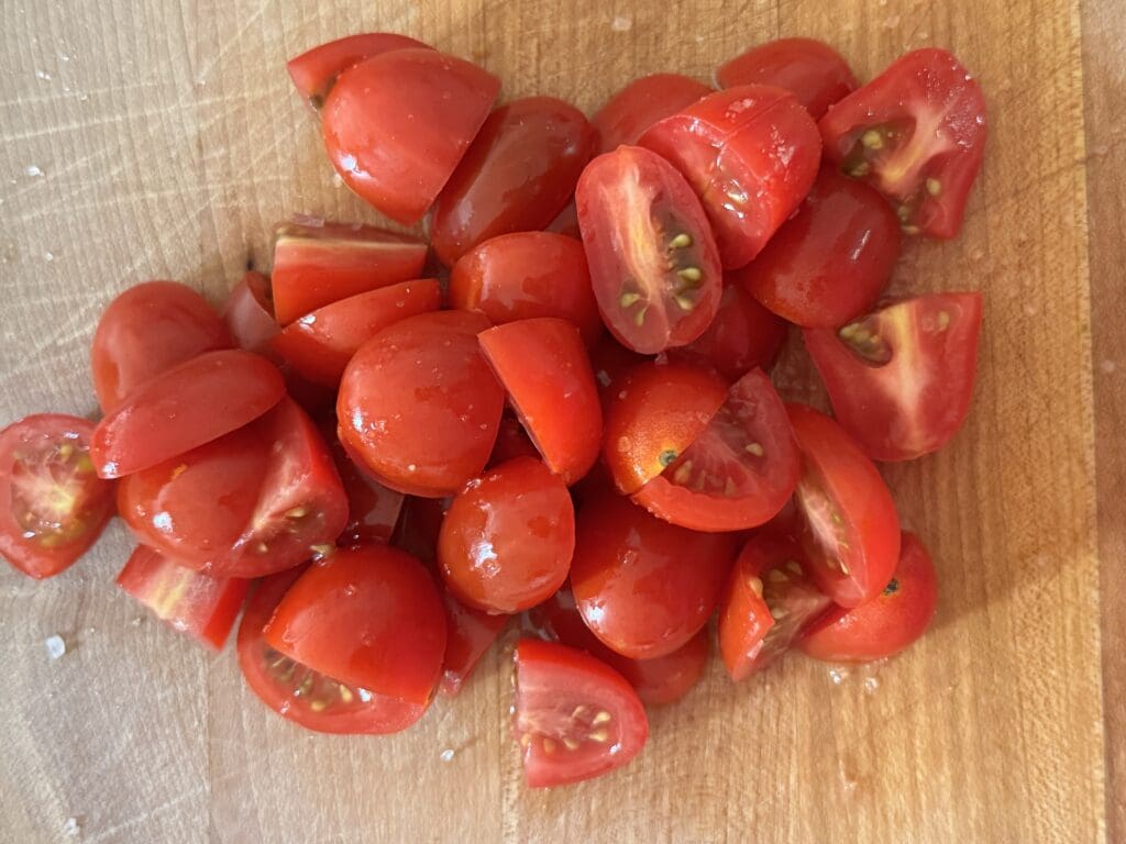 cherry tomatoes quartered