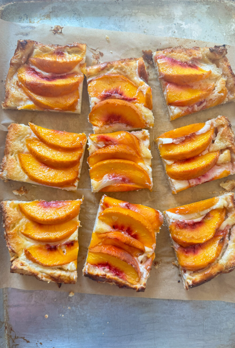 peach galette sliced