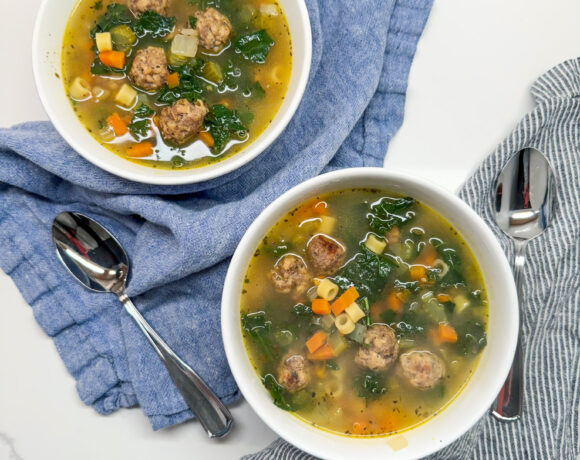Two bowls of Italian Wedding Soup