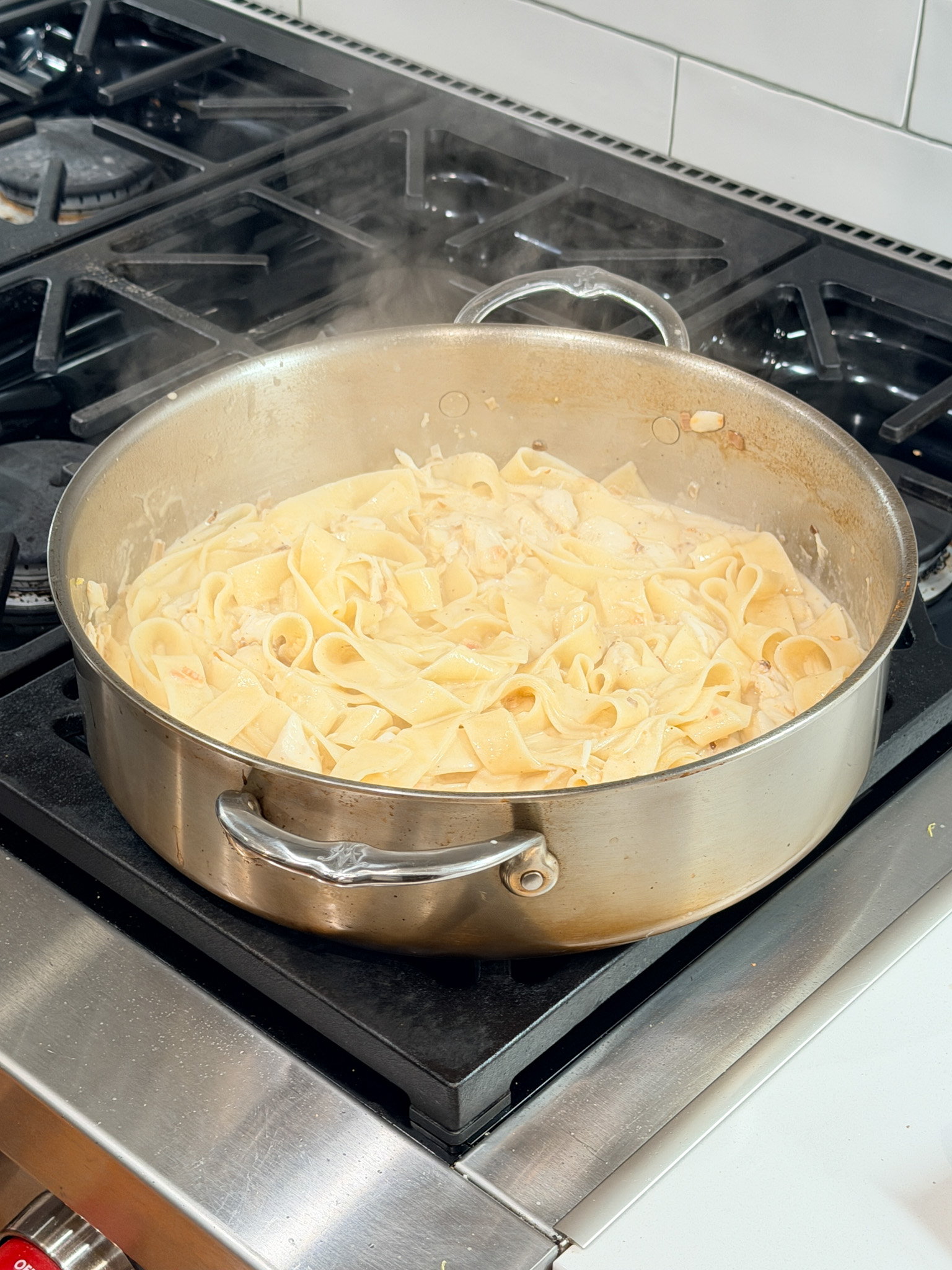 fettuccine in crab sauce