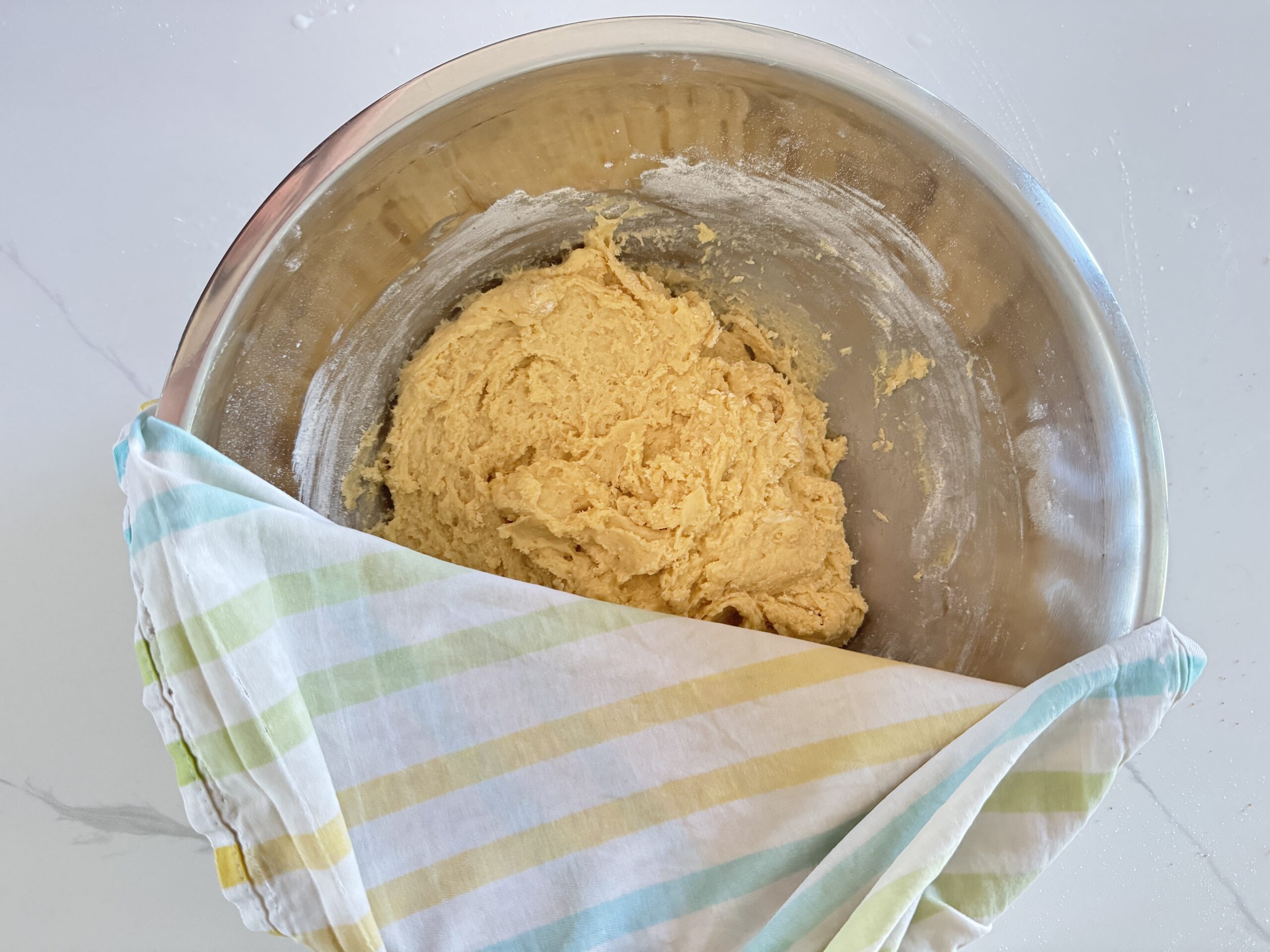 cinnamon bun dough before it raises