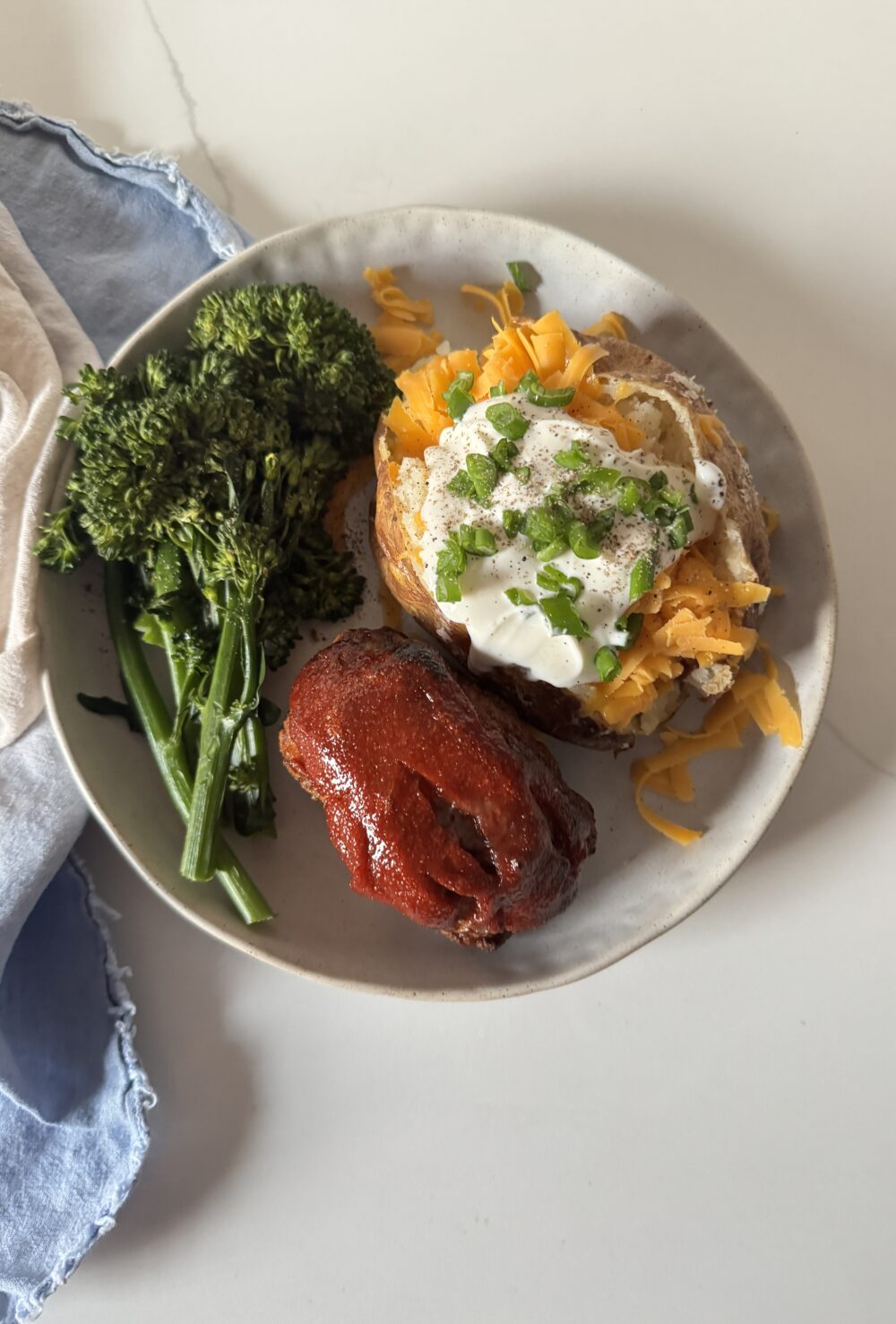 meatloaf and baked potato