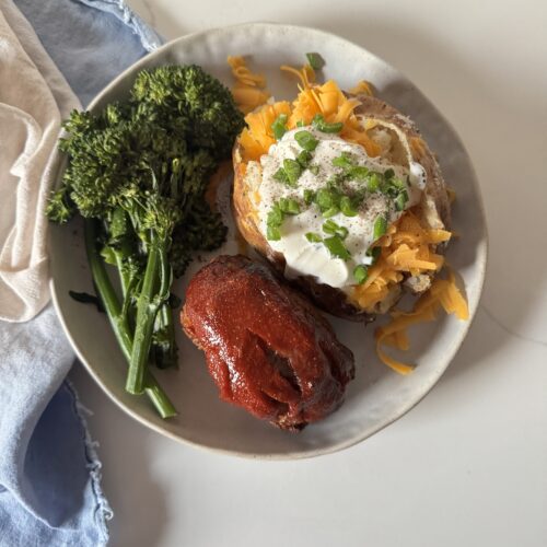 meatloaf and baked potato