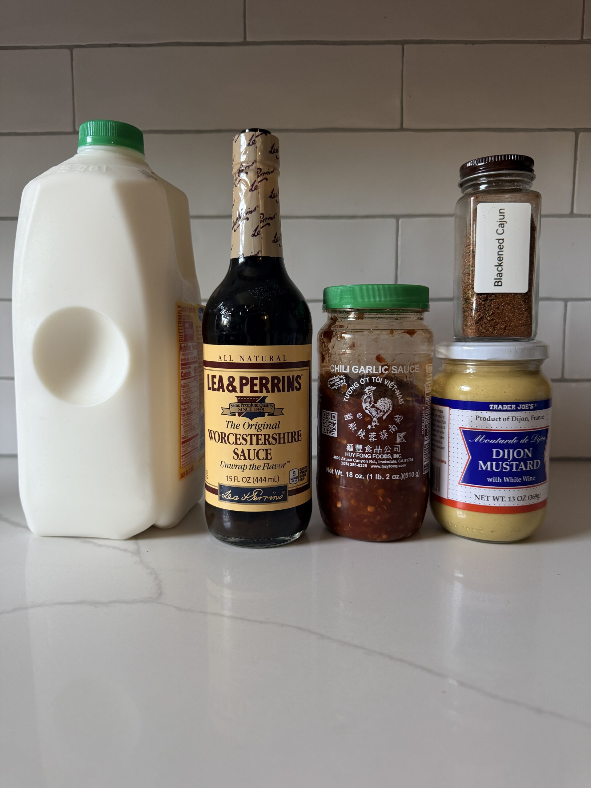buttermilk marinade ingredients with blackened spice