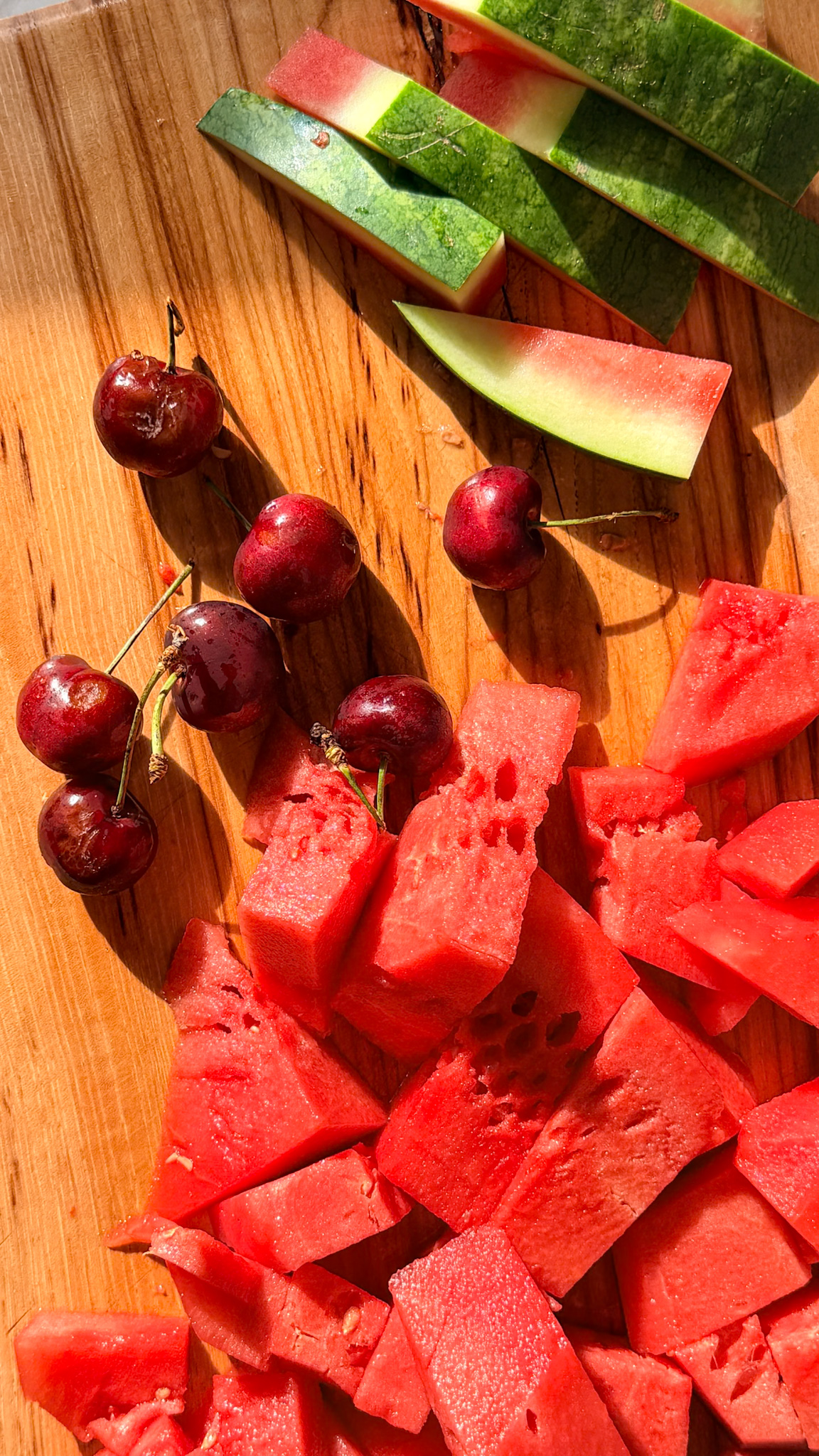 ingredients for a watermelon cherry marg